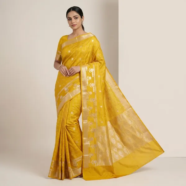 Yellow_Raw_Mango_Silk_Saree_For_Woman