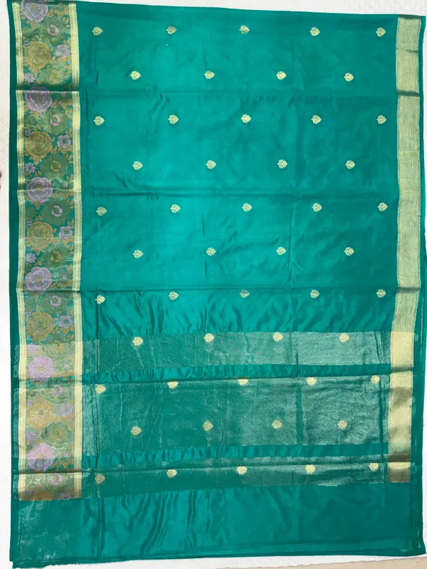 Teal_Mashru_Silk_Saree_For_Woman