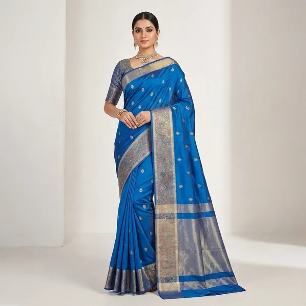 Royal_Blue_Mashru_Silk_Saree_For_Woman