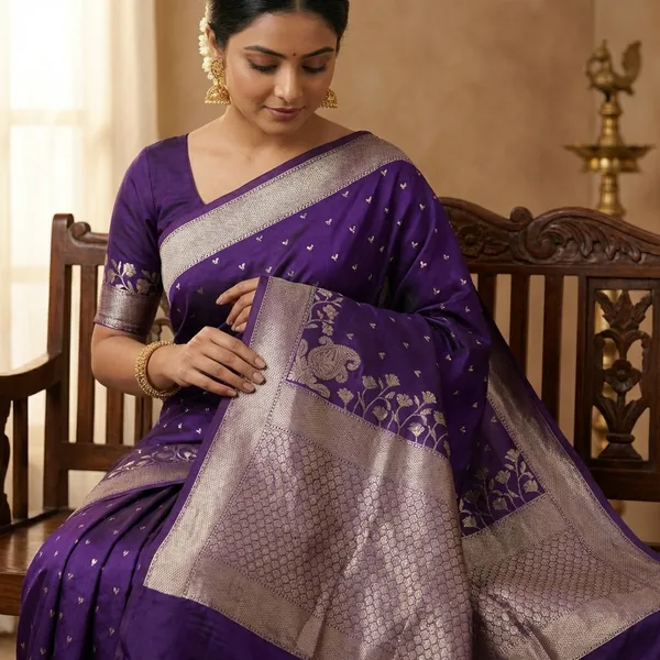 Blue_Raw_Mango_Silk_Saree_For_Woman
