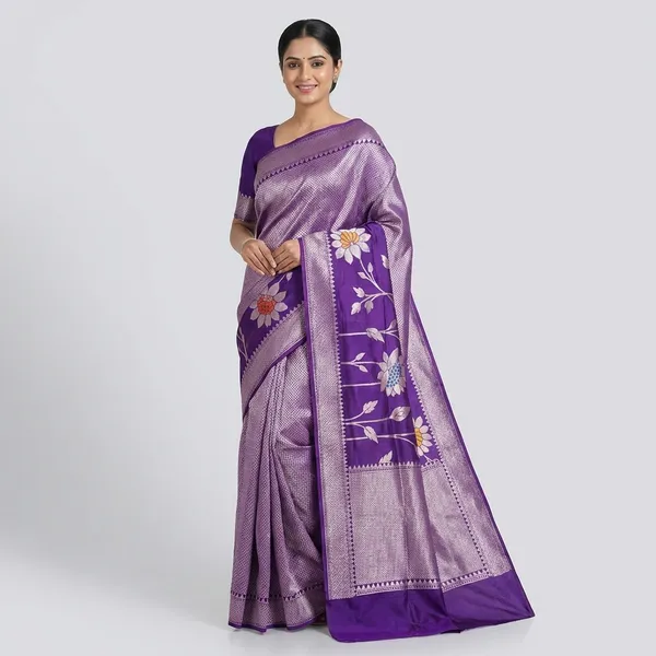 Purple_Viscose_Mango_Silk_Saree_For_Woman