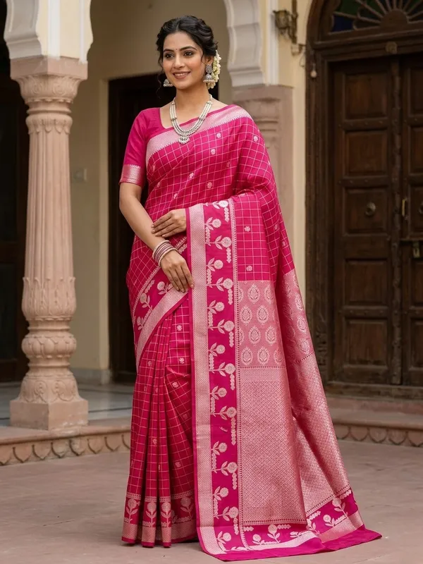Pink_Raw_Mango_Silk_Saree_For_Woman
