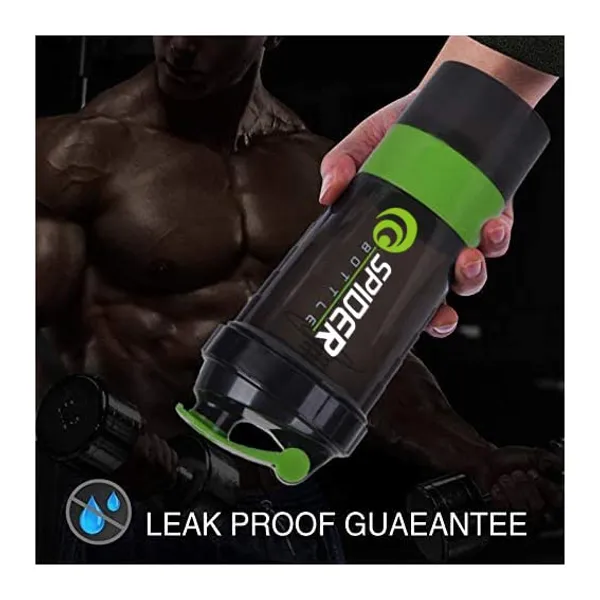 Green_And_Black_Spider_Bottle_3_In_1_Shaker_Bottle_With_Storage_Compartments_500Ml