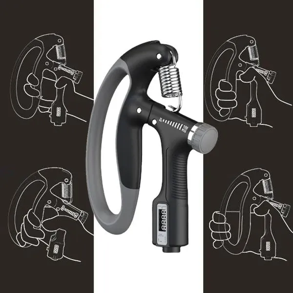 Grey_And_Black_Digital_Hand_Grip_Strengthener_With_Counter_Adjustable_Resistance_Exercise_Equipment