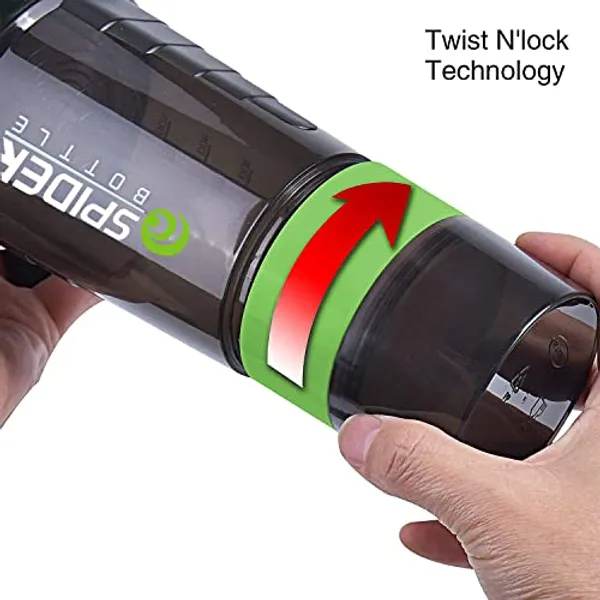 Green_And_Black_Spider_Bottle_3_In_1_Shaker_Bottle_With_Storage_Compartments_500Ml