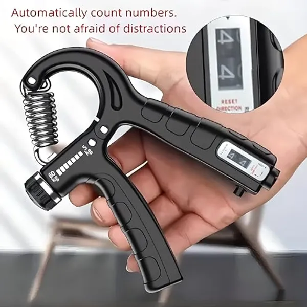 Black_Adjustable_Hand_Grip_Strengthener_With_Counter_10_To_50_Kg_Resistance