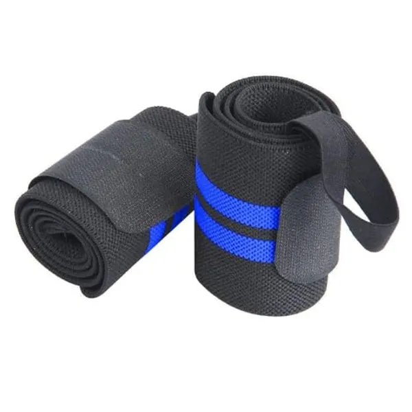 Blue_And_Black_Premium_Wrist_Wraps_For_Weightlifting_And_Gym_Training_With_Stripes