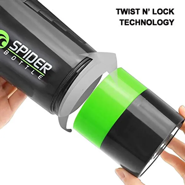 Green_And_Black_Spider_Bottle_3_In_1_Shaker_Bottle_With_Storage_Compartments_500Ml