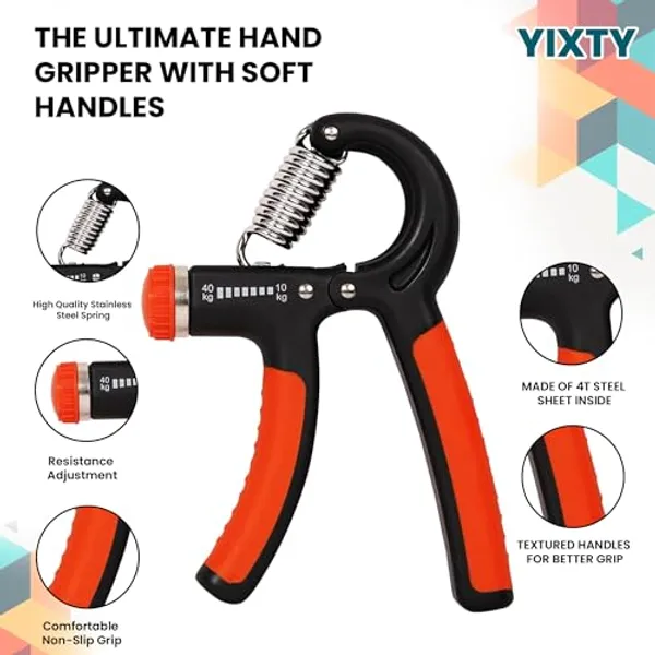 Black_And_Orange_Yixty_Adjustable_Hand_Gripper_With_Soft_Handles