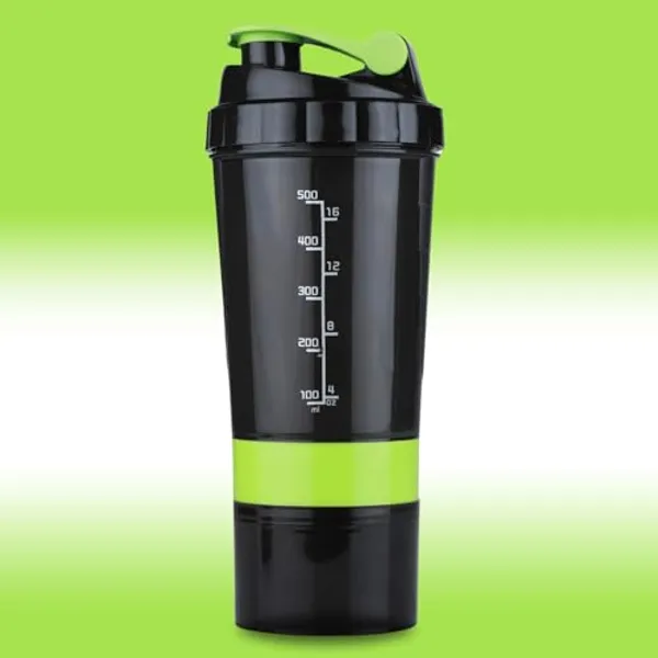 Green_And_Black_Spider_Bottle_3_In_1_Shaker_Bottle_With_Storage_Compartments_500Ml