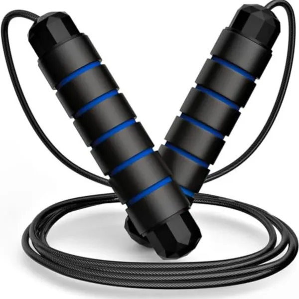 Blue_And_Black_Adjustable_Jump_Rope_With_Ball_Bearing_System_And_Foam_Handles_Professional_Skipping_Rope_For_Fitness