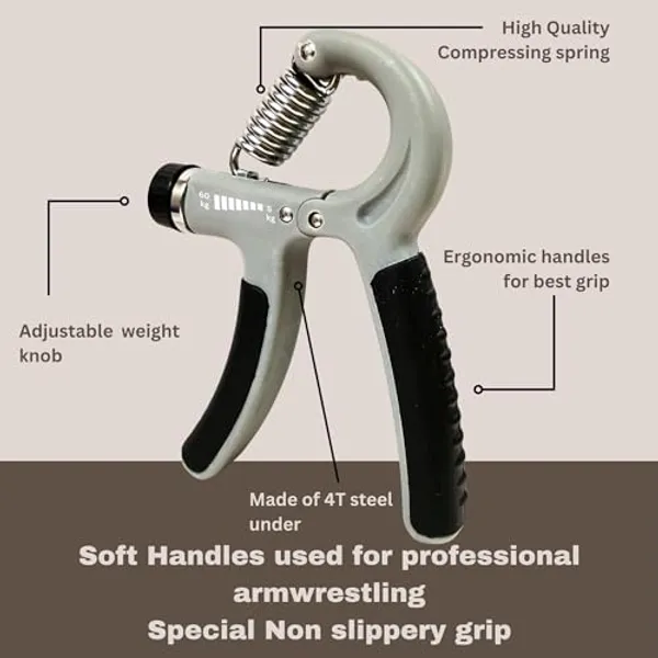 Grey_And_Black_Adjustable_Hand_Grip_Strengthener_Fitness_Exercise_Tool