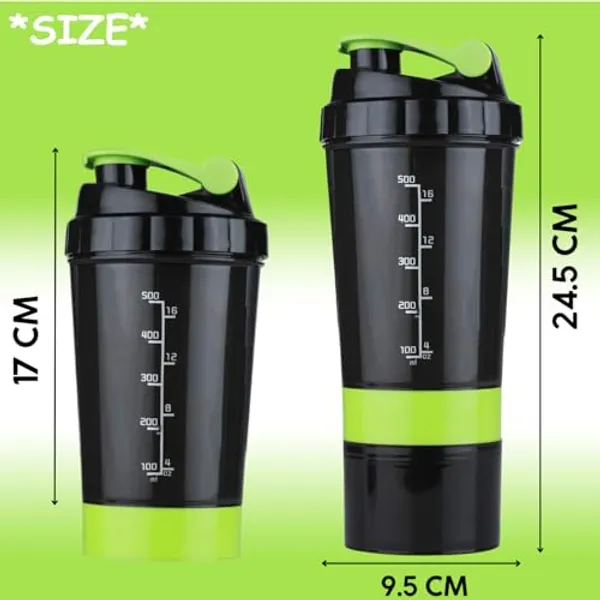 Green_And_Black_Spider_Bottle_3_In_1_Shaker_Bottle_With_Storage_Compartments_500Ml
