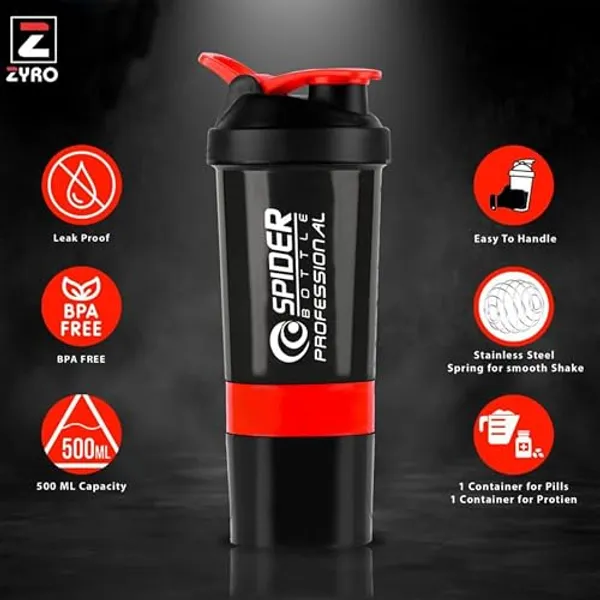 Red_And_Black_Spider_Professional_3_In_1_Gym_Shaker_Bottle_With_Storage_Compartments_500Ml