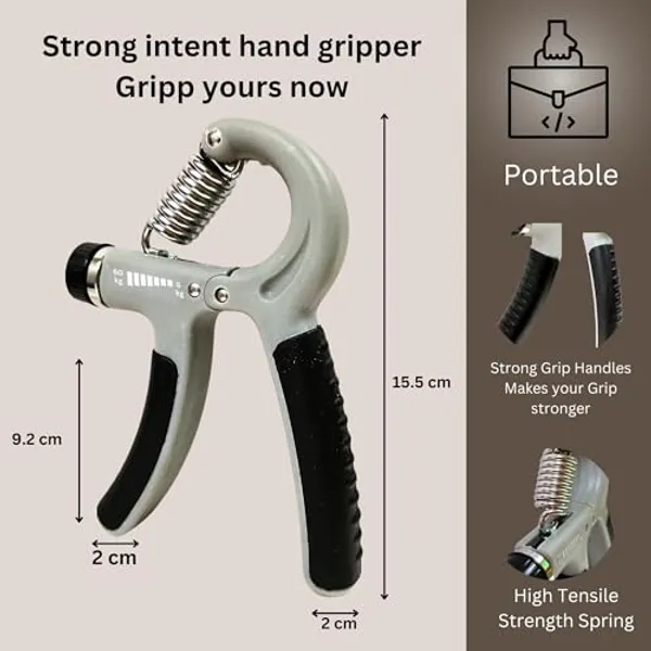 Grey_And_Black_Adjustable_Hand_Grip_Strengthener_Fitness_Exercise_Tool