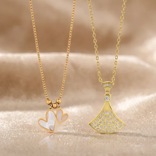Gold_Double_Heart_Pendant_Necklace_And_Rose_Gold_Plated_Diamond_Fan_Shaped_Pendant_Necklace_For_Women_And_Girls_Combo_Pack_Of_2