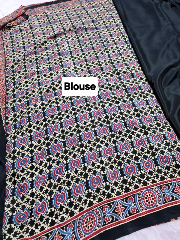 Black_Traditional_Ajrakh_Print_Satin_Silk_Saree_937002