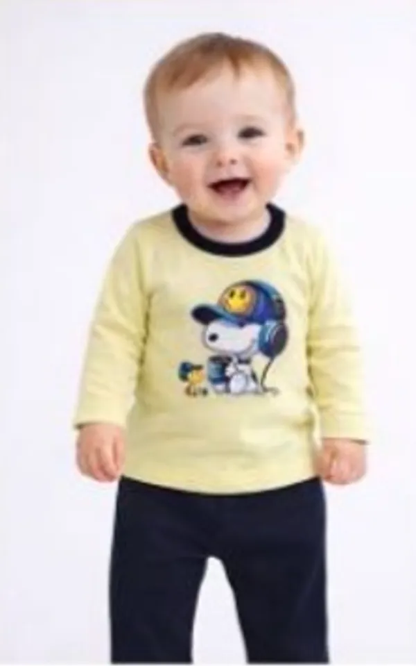 Yellow_And_Navy_Blue_Long_Sleeve_T_Shirt_With_Cartoon_Character_Print_For_Baby_Boys_-_FHP_1113