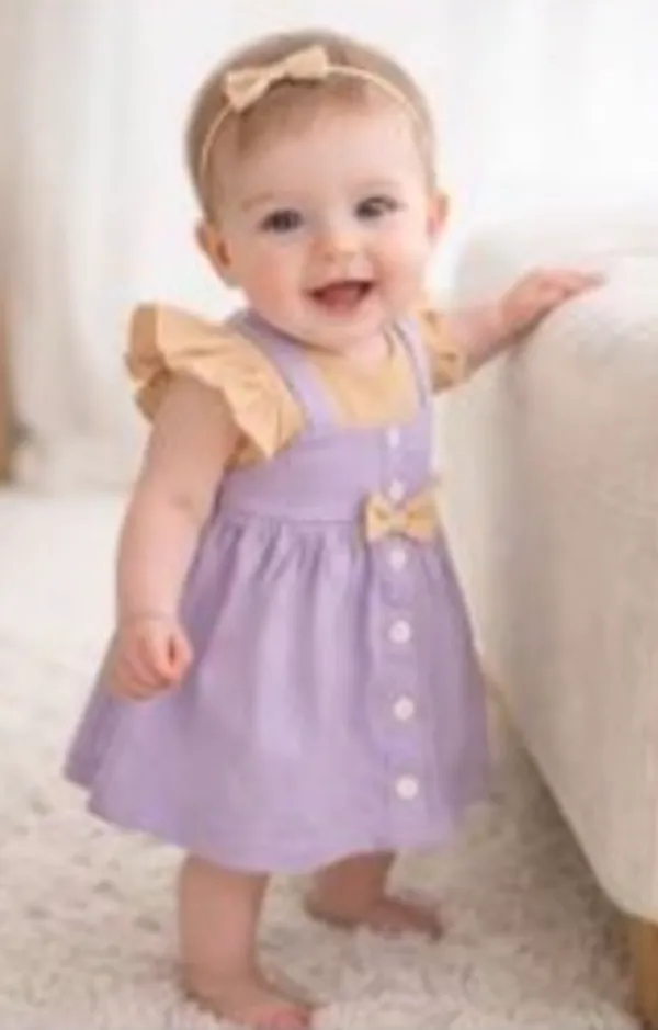 Lavender_And_Brown_Dress_With_Ruffle_Sleeves_For_Baby_Girls_-_GF_1123