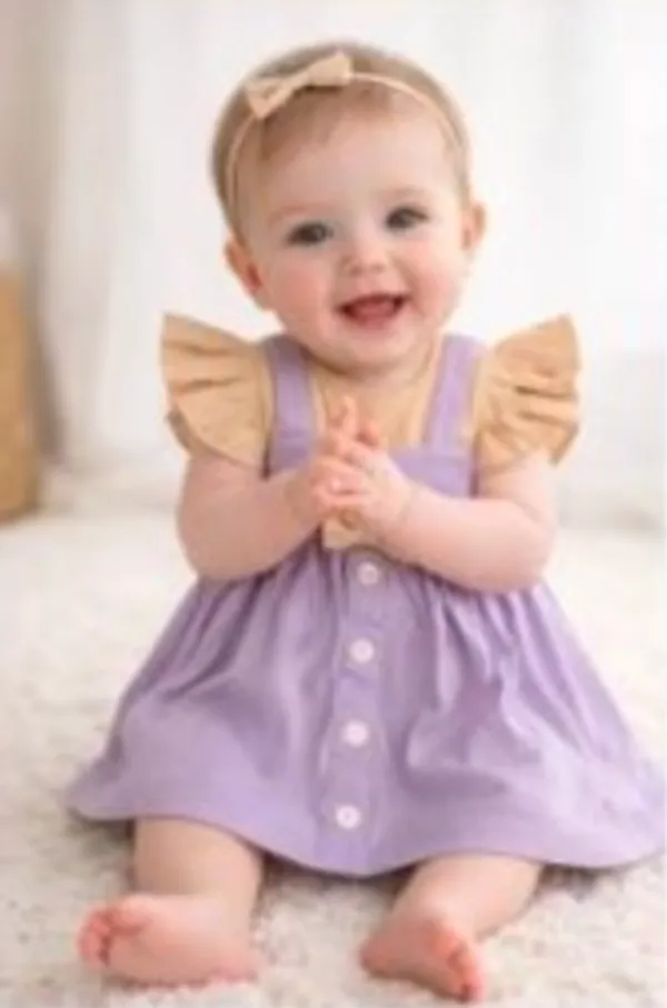 Lavender_And_Brown_Dress_With_Ruffle_Sleeves_For_Baby_Girls_-_GF_1123