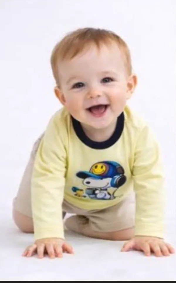 Yellow_And_Beige_Snoopy_Printed_T_Shirt_And_Shorts_Set_For_Baby_Boys_-_FHT_1116