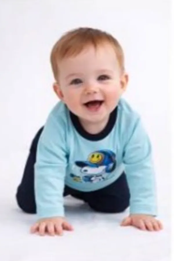 Blue_And_Navy_Blue_Cartoon_Print_Long_Sleeve_T_Shirt_With_Dark_Pants_Set_For_Baby_Boys_-_FHP_1111