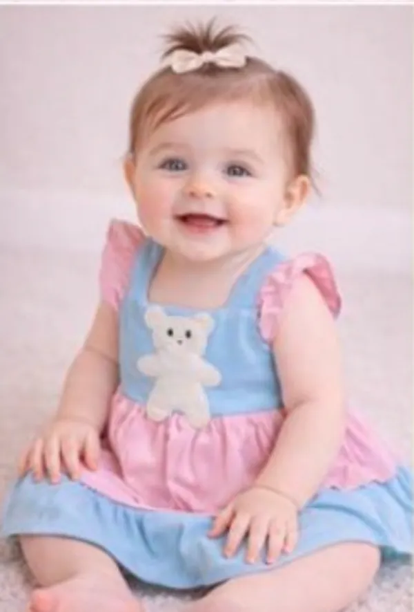 Pink_And_Blue_Teddy_Bear_Dress_With_Bow_Head_For_Baby_Girls_-_BC_1128