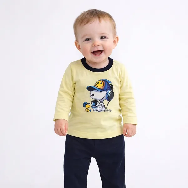 Yellow_And_Navy_Blue_Long_Sleeve_T_Shirt_With_Cartoon_Character_Print_For_Baby_Boys_-_FHP_1113