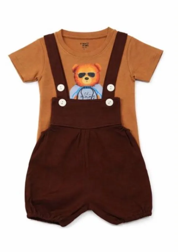 Dark_Brown_Dungaree_Set_With_Bear_Graphic_Clothing_Set_Combo_For_Baby_Boys_-_BSB_1110