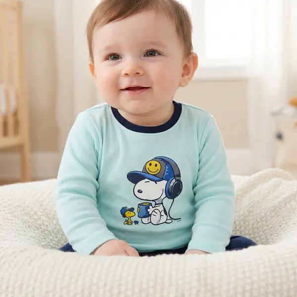 Light_Blue_And_Navy_Blue_Dinosaur_Print_Cotton_Top_And_Bottom_Set_For_Baby_Boys_-_FHP_1112