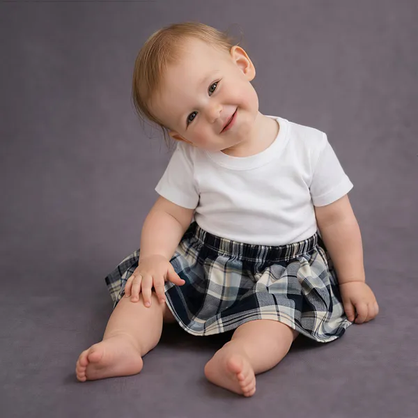 Black_And_White_Checked_Skirt_With_Top_Outfit_For_Baby_Girls_-_CHF_1120