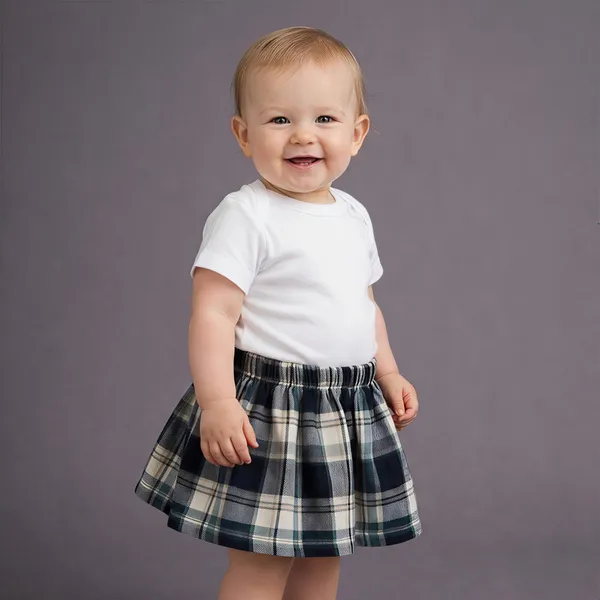 Black_And_White_Checked_Skirt_With_Top_Outfit_For_Baby_Girls_-_CHF_1120