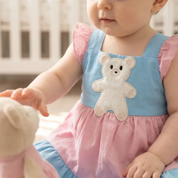 Pink_And_Blue_Teddy_Bear_Dress_With_Bow_Head_For_Baby_Girls_-_BC_1128