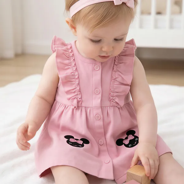 Pink_Ruffle_Dress_With_Mickey_Mouse_Embroidery_For_Baby_Girls_-_PF_1126