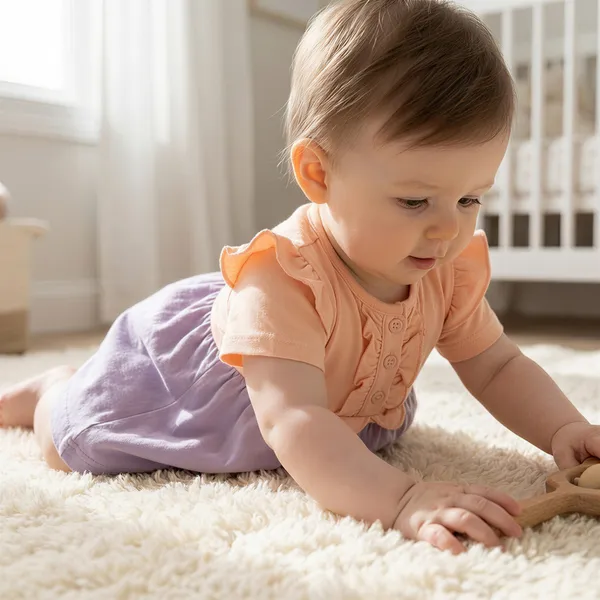 Orange_And_Lavender_Ruffled_Dress_With_Teddy_Bear_For_Baby_Girls_-_PF_1132