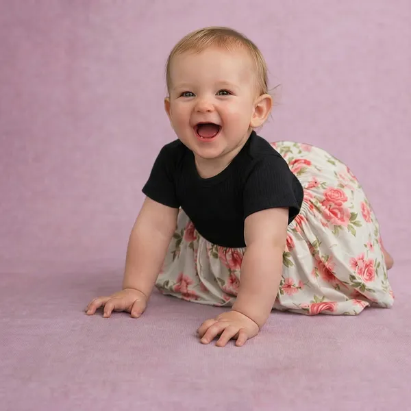 Black_And_White_Floral_Print_Dress_For_Baby_Girls_-_FF_1121