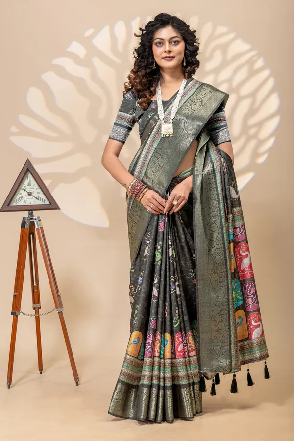 Premium_Moss_Silk_Bird_Motif_Digital_Print_Saree