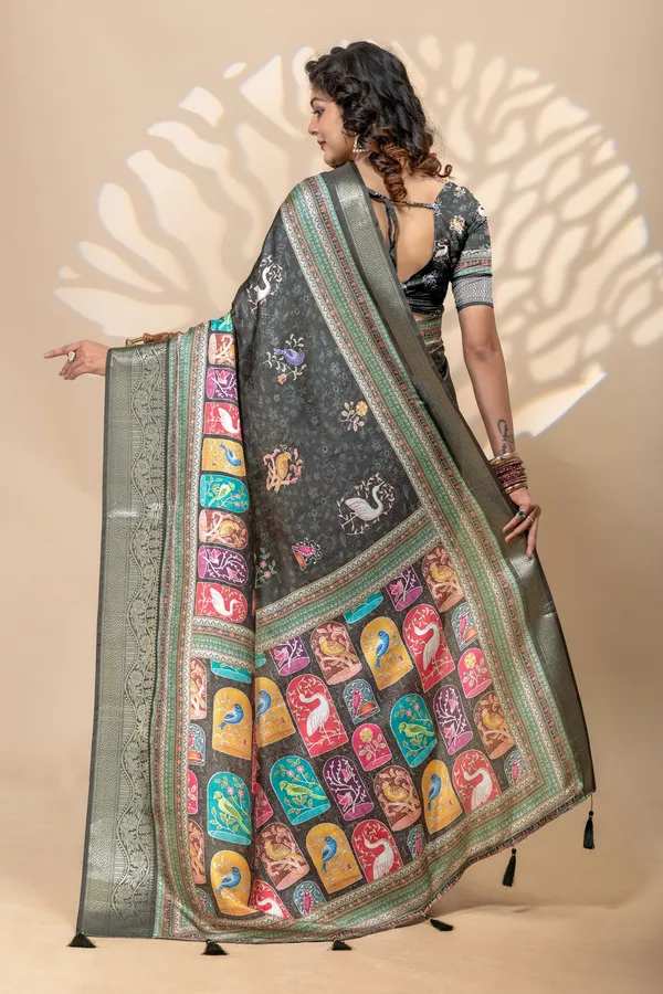 Premium_Moss_Silk_Bird_Motif_Digital_Print_Saree