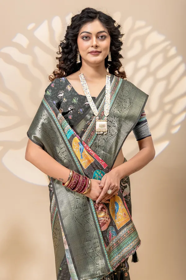 Premium_Moss_Silk_Bird_Motif_Digital_Print_Saree