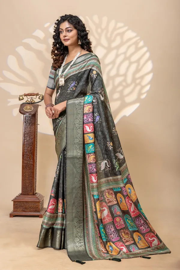 Premium_Moss_Silk_Bird_Motif_Digital_Print_Saree