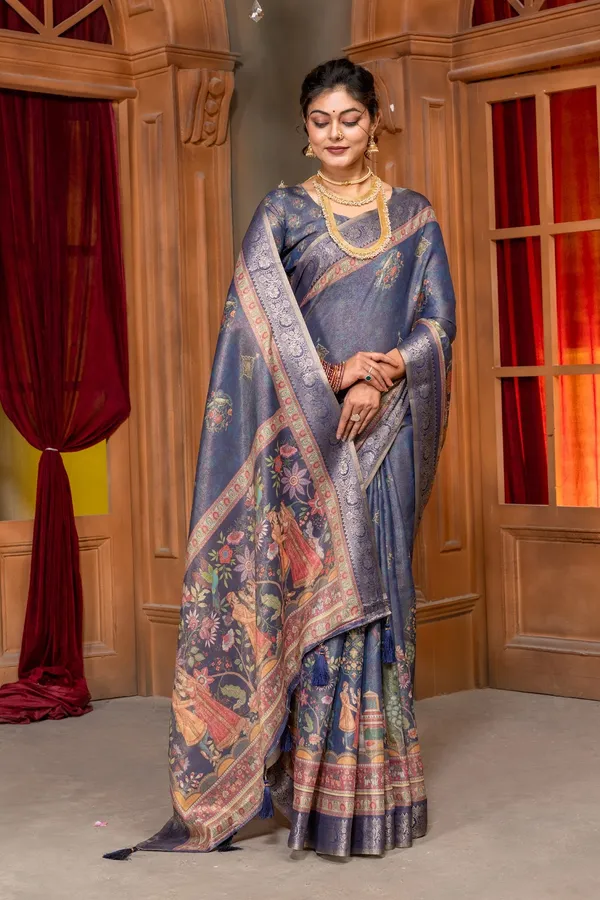 Premium_Kanjivaram_Silk_Saree_With_Royal_Vintage_Court_Digital_Print_And_Jacquard_Border