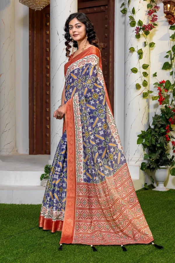 Royal_Heart_Heritage_Patola_Print_Kanjivaram_Silk_Saree_With_Rich_Jacquard_Border