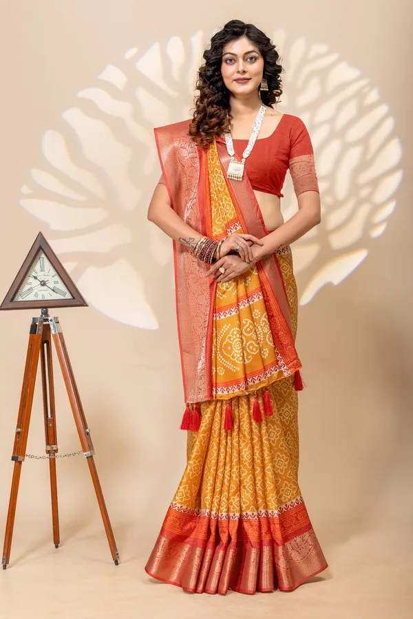 Premium_Moss_Silk_Bandhani_Digital_Print_Saree