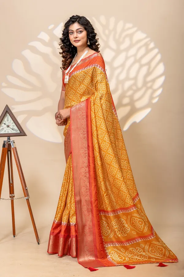 Premium_Moss_Silk_Bandhani_Digital_Print_Saree
