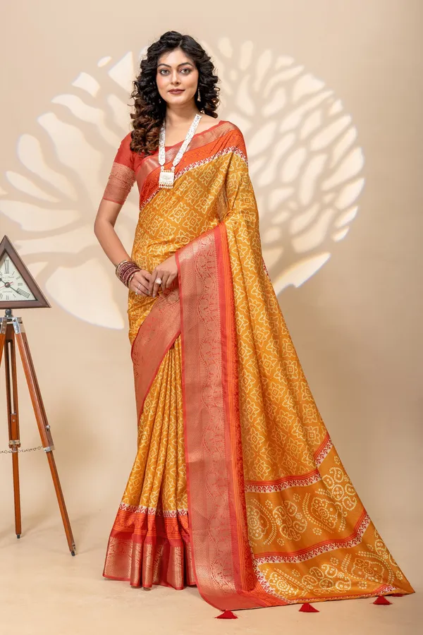 Premium_Moss_Silk_Bandhani_Digital_Print_Saree