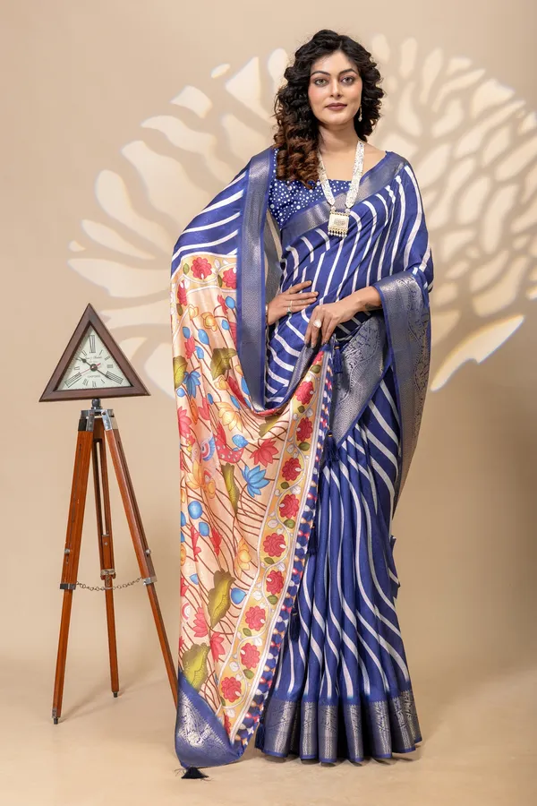 Premium_Moss_Silk_Stripe_Digital_Print_Saree