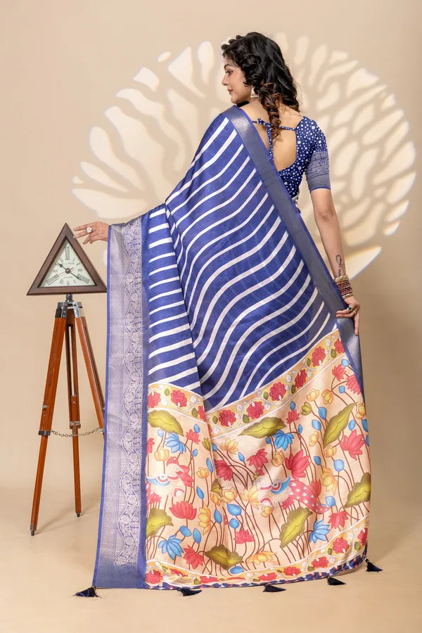 Premium_Moss_Silk_Stripe_Digital_Print_Saree