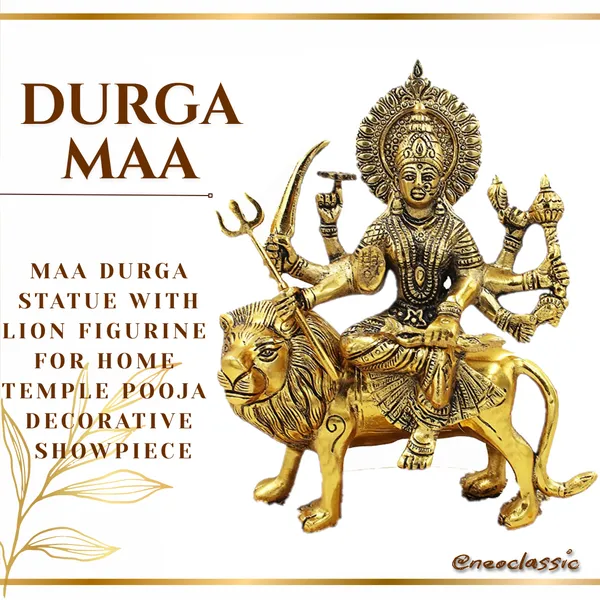 NEO_CLASSIC_Aluminium_Durga_Maa_Idol_|_Navratri_Decorative_Goddess_Durga_Murti_for_Mandir,_Home_Temple_&_Door_Décor_|_Spiritual_Pooja_Showpiece_(Pack_of_1)