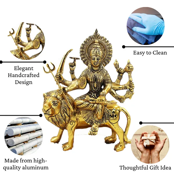 NEO_CLASSIC_Aluminium_Durga_Maa_Idol_|_Navratri_Decorative_Goddess_Durga_Murti_for_Mandir,_Home_Temple_&_Door_Décor_|_Spiritual_Pooja_Showpiece_(Pack_of_1)