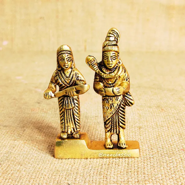 NEO_CLASSIC_Shiva_Annapurna_Brass_Idol_|_Shiv_Parvati_Murti_for_Home_Temple,_Pooja_&_Spiritual_Décor_|_Religious_Brass_Statue_for_Mandir_&_Gifting_|_3.1_Inch
